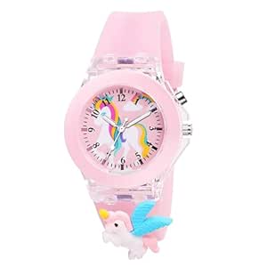 DAINTY Kids' LED Light-Up Unicorn Watch – 3D Cartoon Silicone Pink Wristwatch for Girls (Ages 3–10) DaintyCLiQ