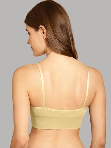 DAINTY Women's Cotton Everyday Sports Bra with Padded &  Non-Wired Bra - Beige (pack of 1) DaintyCLiQ