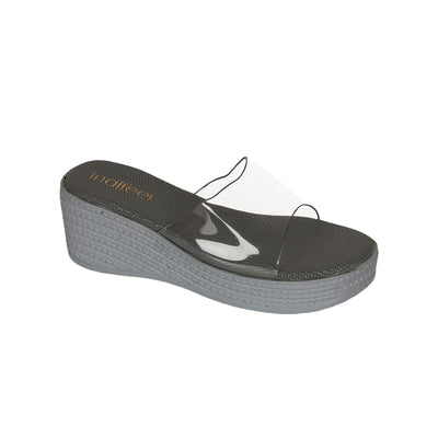 Indifeet Platform Wedge Heels for Women - Grey - Size 8