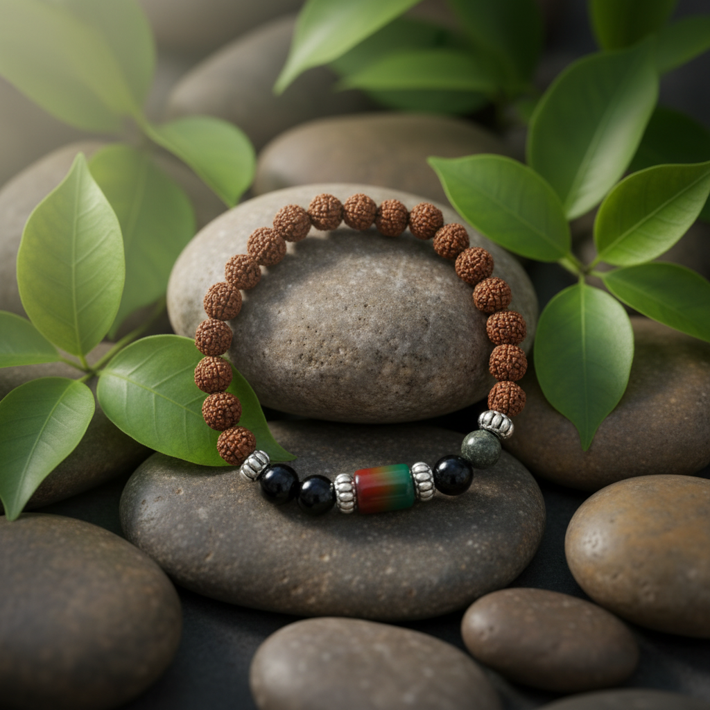Virgo Rashi Rudraksha Bracelet (Kanya Rashi-కన్య రాశి) – Calm Mind, Protection & Positive Energy Band