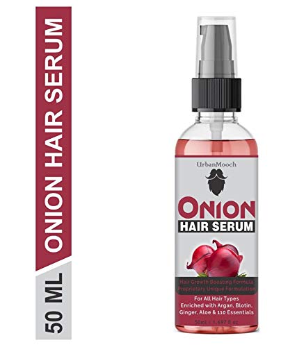 UrbanMooch Onion Hair Serum For Silky & Smooth Hair, Tames Frizzy Hair, With Onion & Biotin For Strong, Tangle Free & Frizz-Free Hair - 50 Ml Lohiya Retails