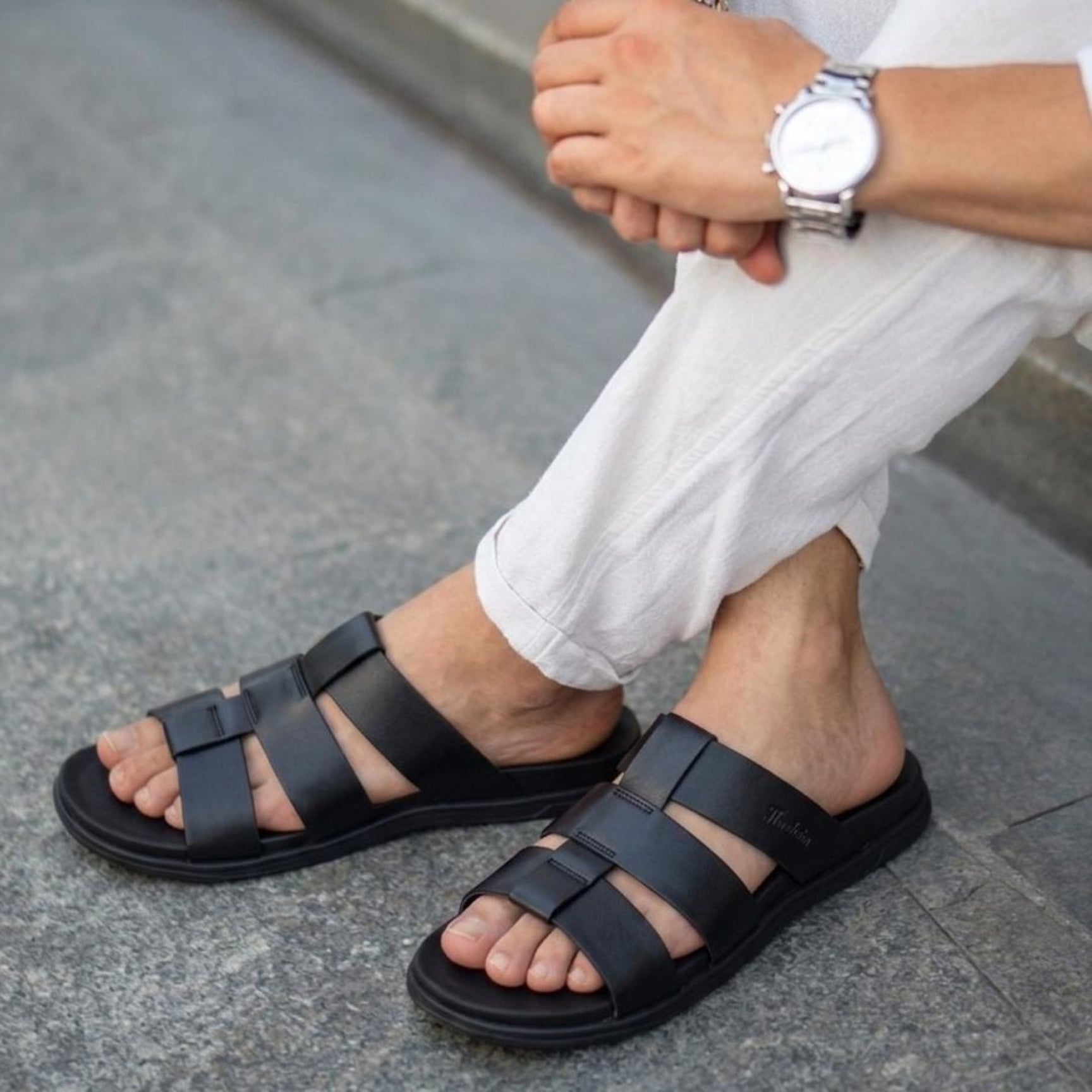 Florsheim Men Black Sandals - Herred 2