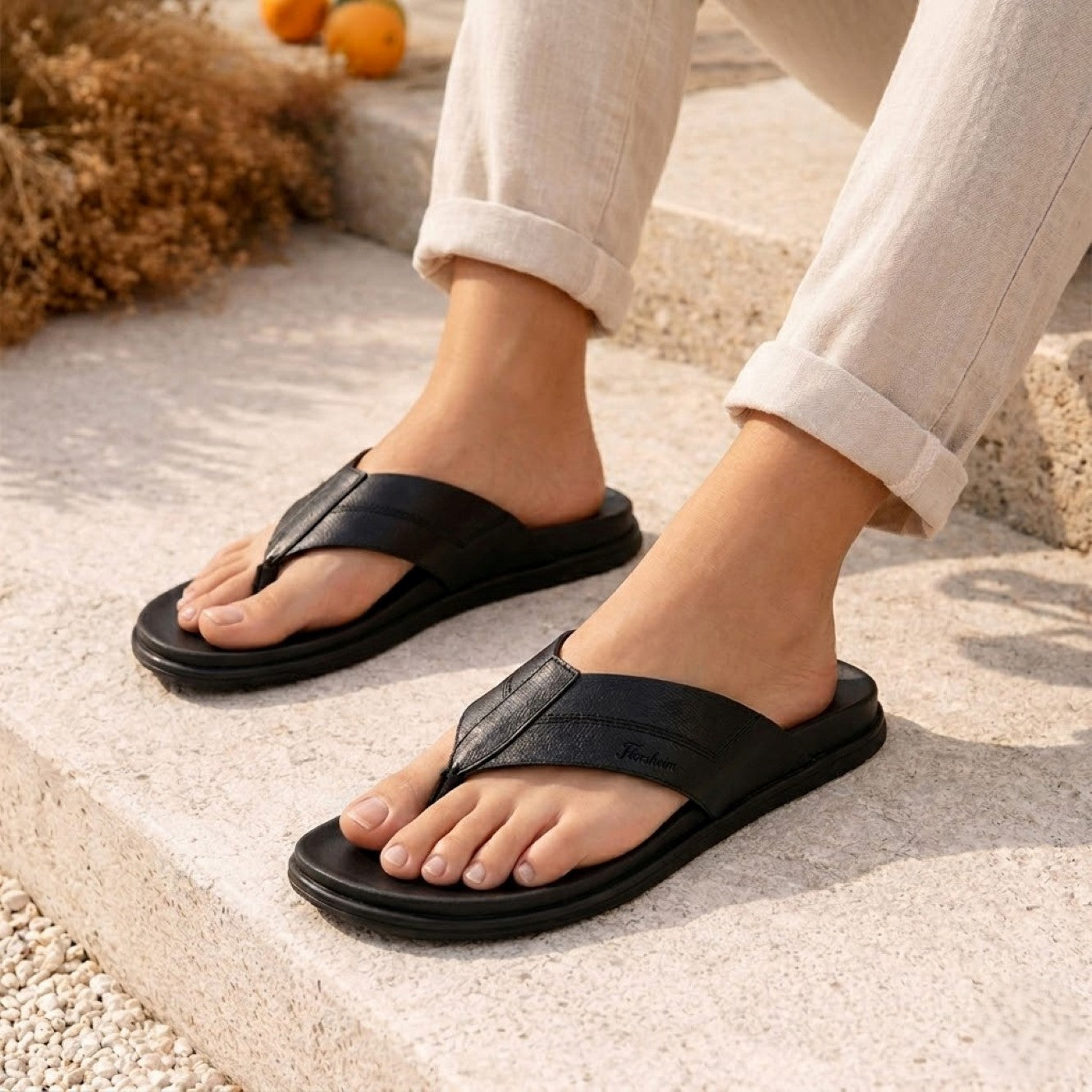 Florsheim Men Black Sandals - Rowley