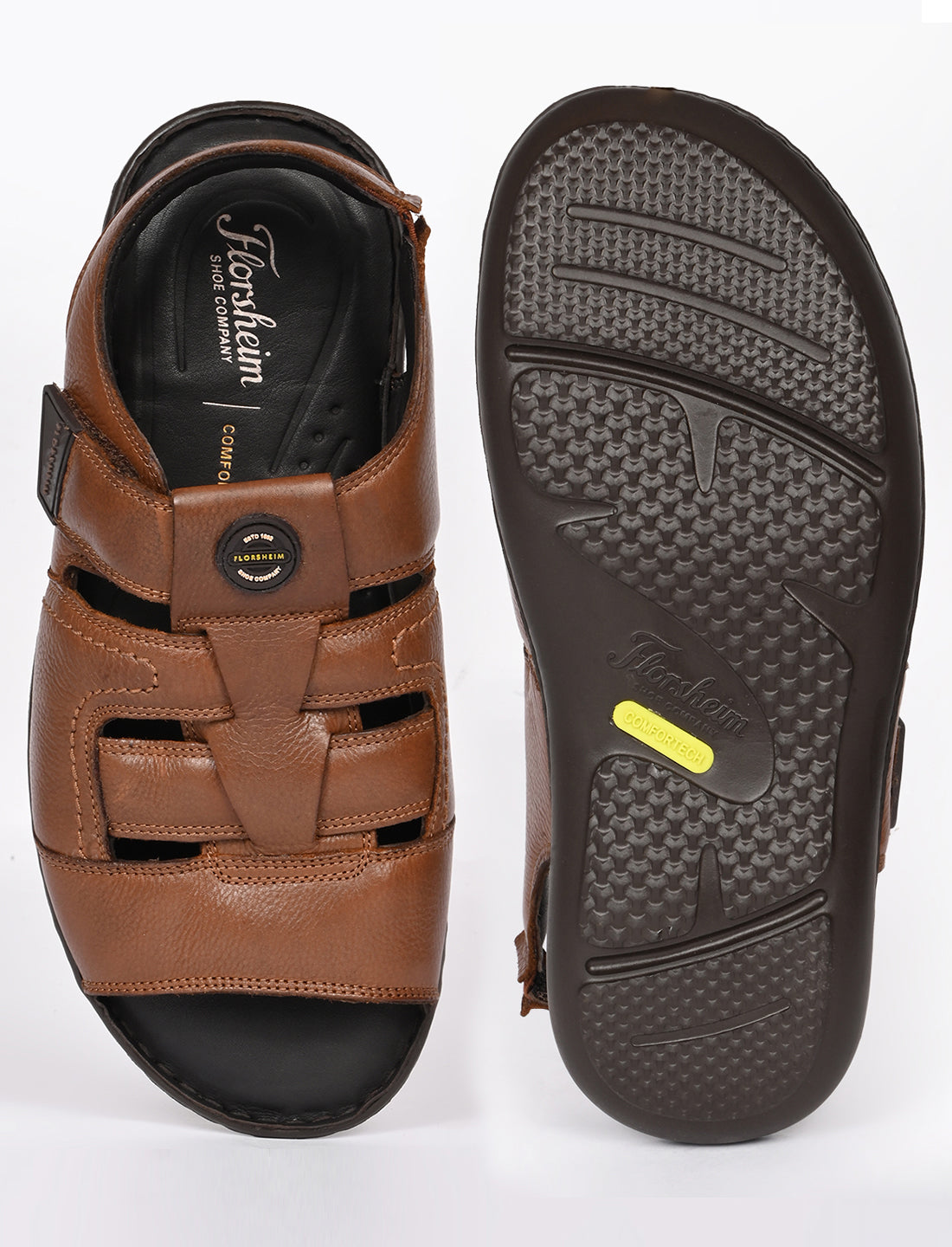 The Cobb Dark Tan Men Sandals Florsheim