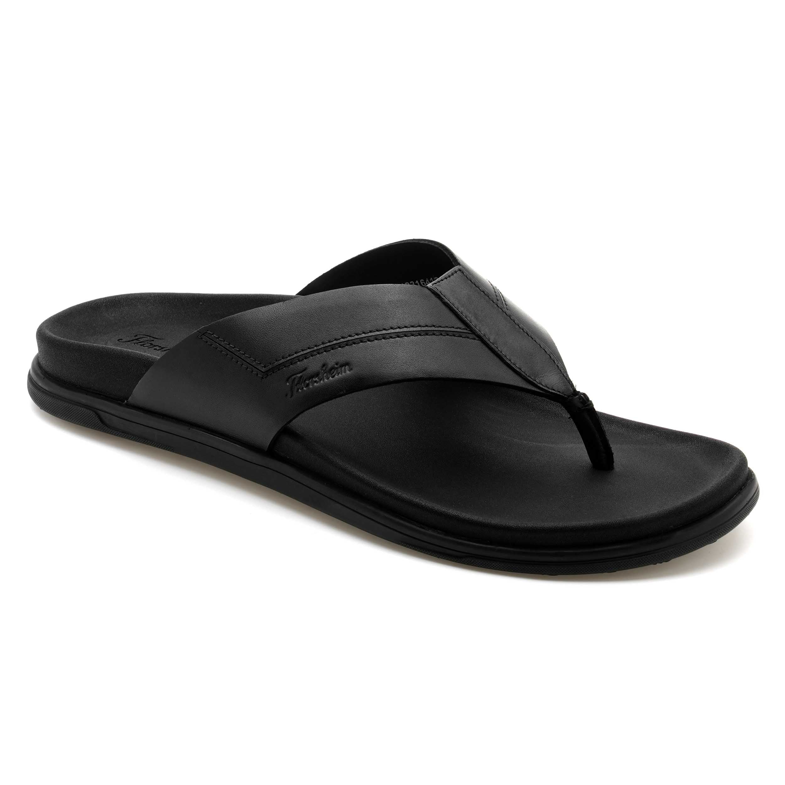The Rowley Black Men Thong Slipper Florsheim