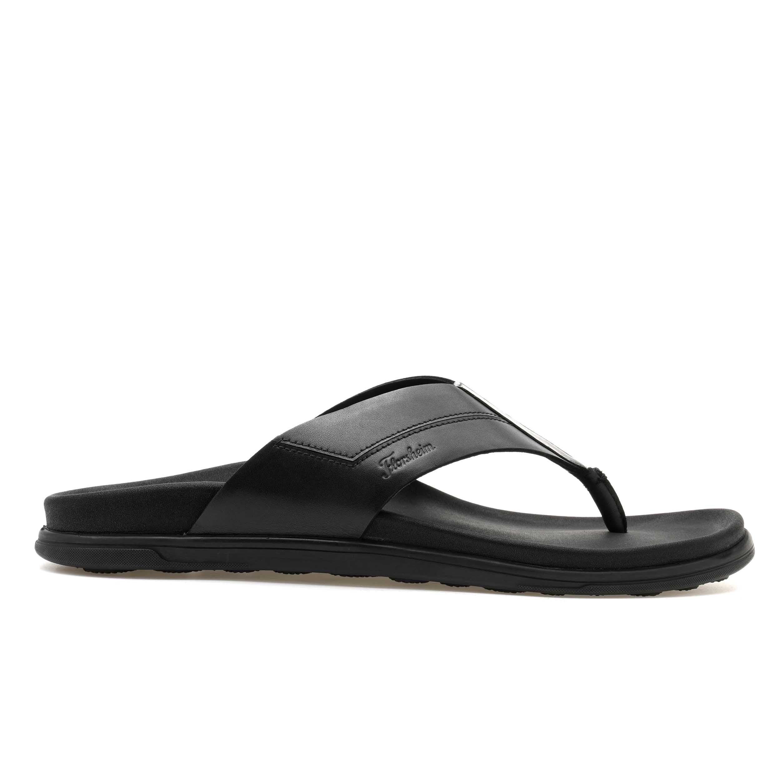 The Rowley Black Men Thong Slipper Florsheim