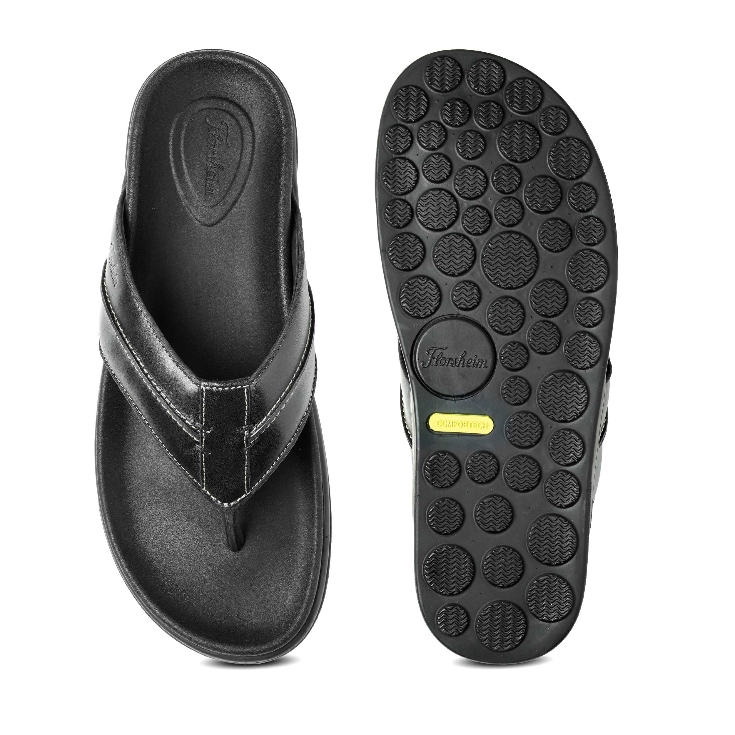 The Kriss Black Men Thong Slipper Florsheim