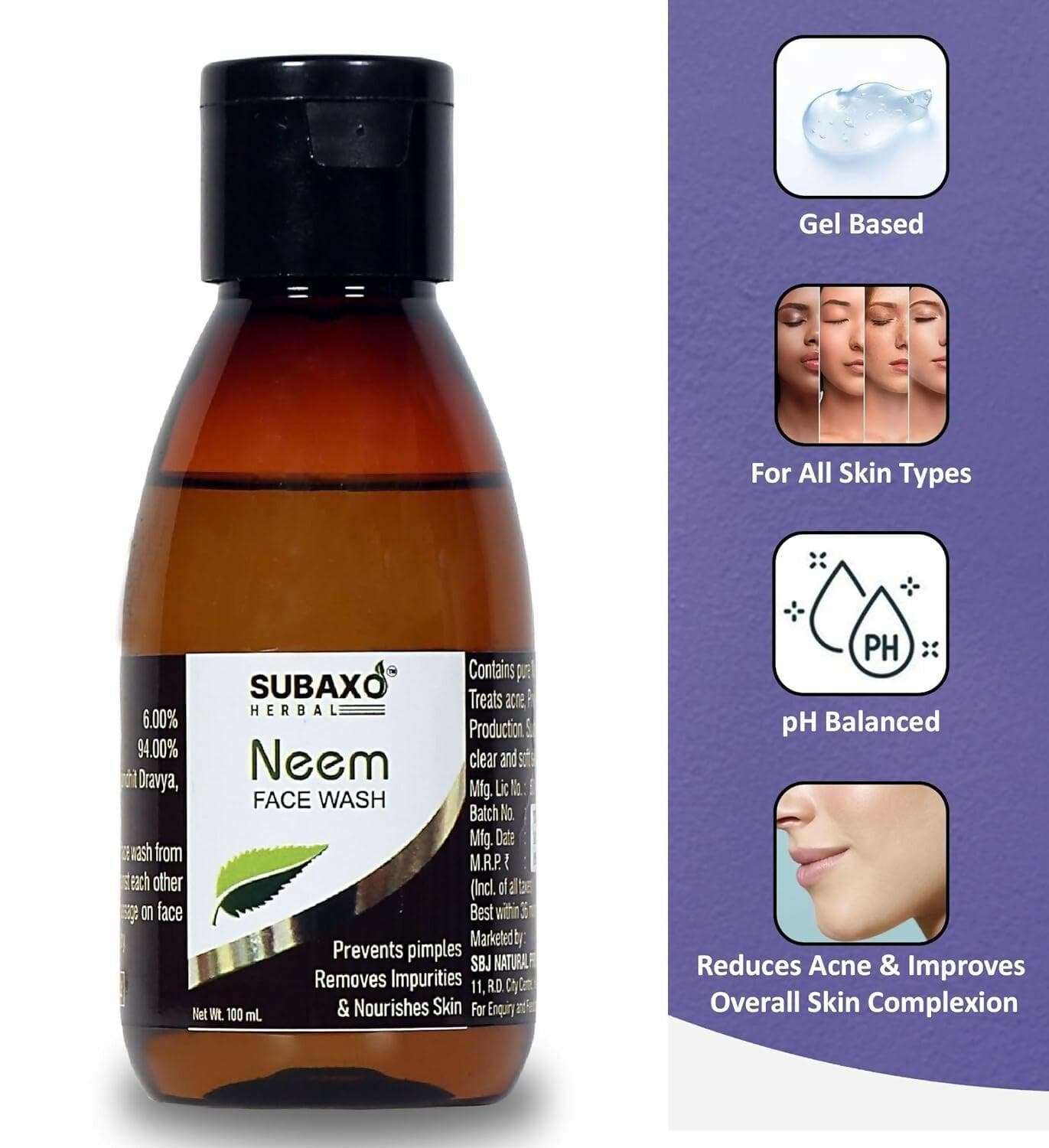 Subaxo Radiance-X Premium Bath Soap(75 g Each, Pack Of 2) & Neem Herbal Face Wash (100ml,Combo) - HalfPe