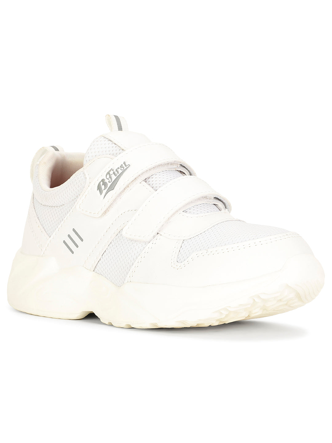 Bata Kids' Unisex White Velcro Oxford School Shoes - White
