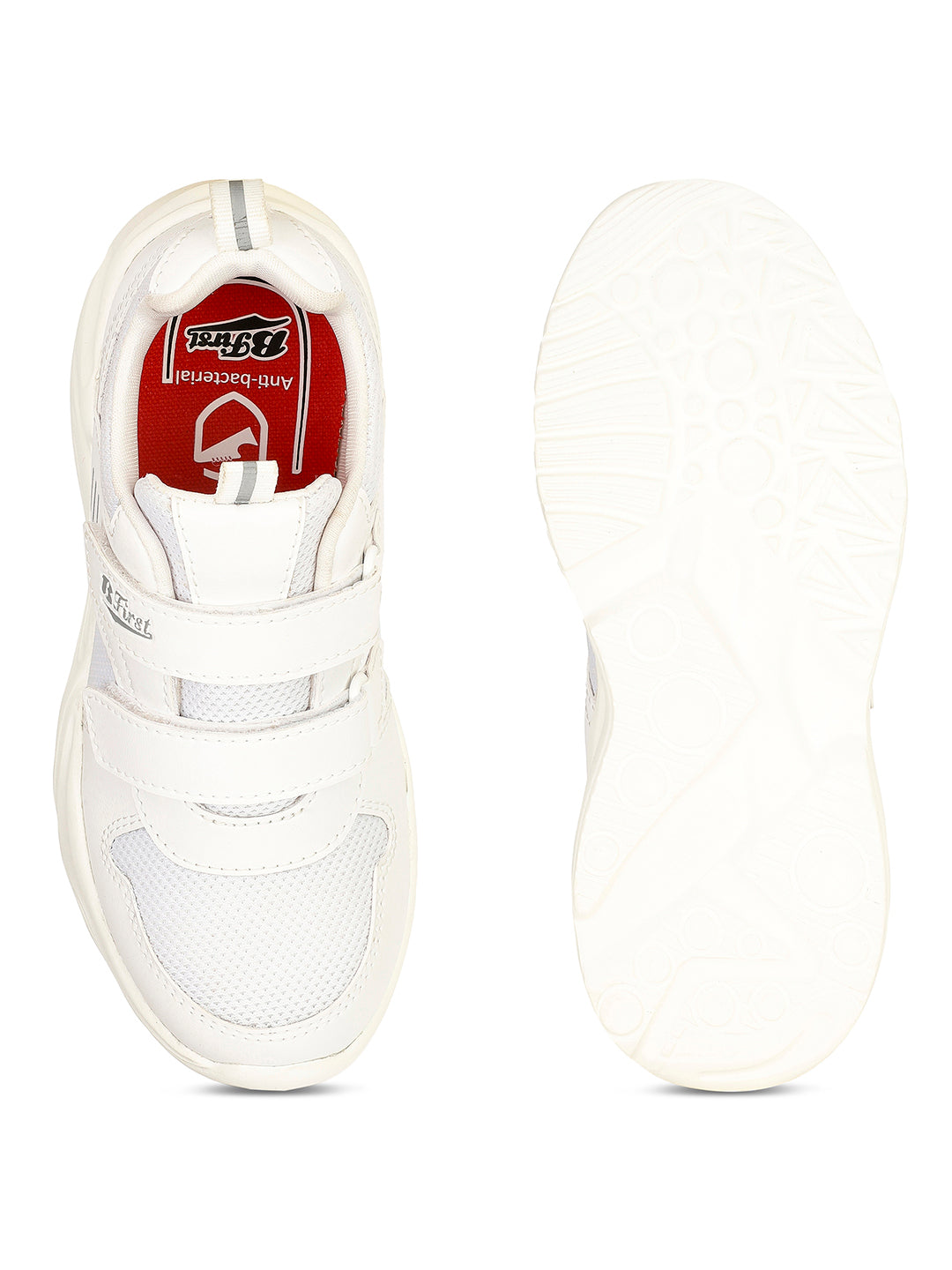 Bata Kids' Unisex White Velcro Oxford School Shoes - White