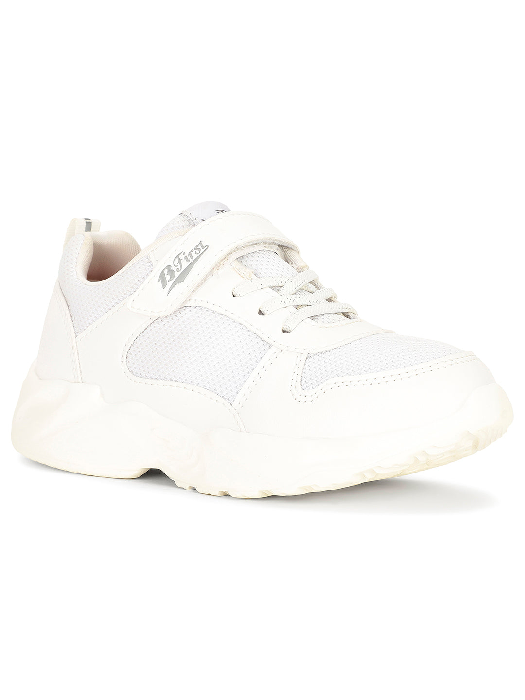 Bata Kids' Unisex White Velcro Oxford School Shoes - White