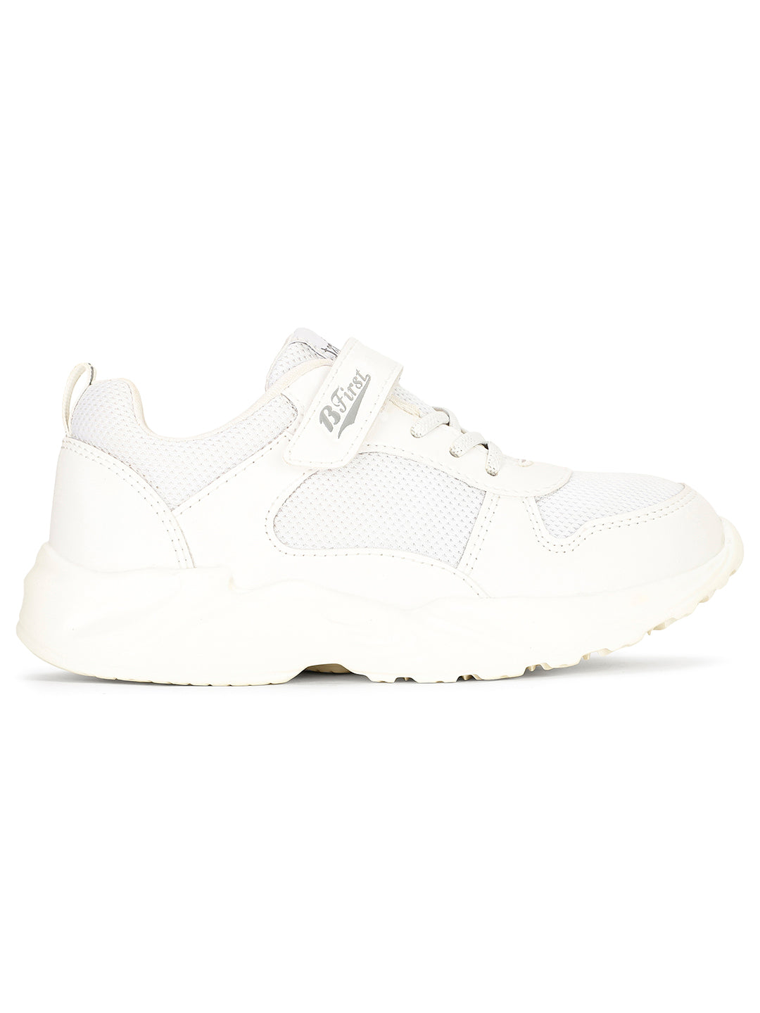 Bata Kids' Unisex White Velcro Oxford School Shoes - White