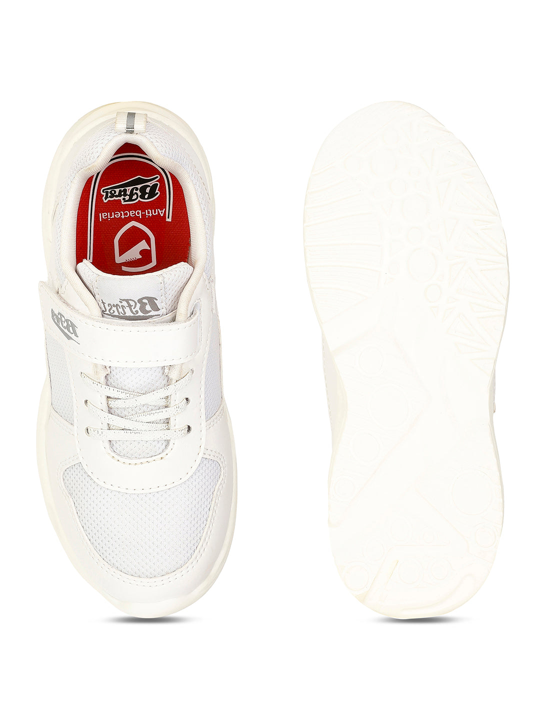 Bata Kids' Unisex White Velcro Oxford School Shoes - White