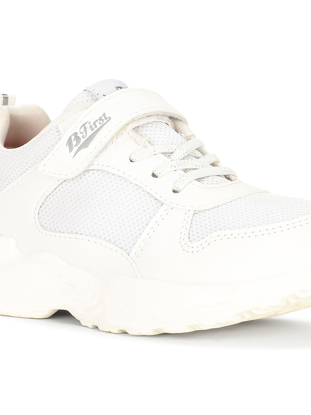 Bata Kids' Unisex White Velcro Oxford School Shoes - White