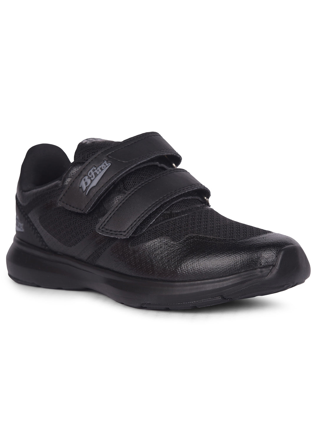 Bata Kids Unisex Black Velcro Strap Oxford School Shoes - Black - View 1