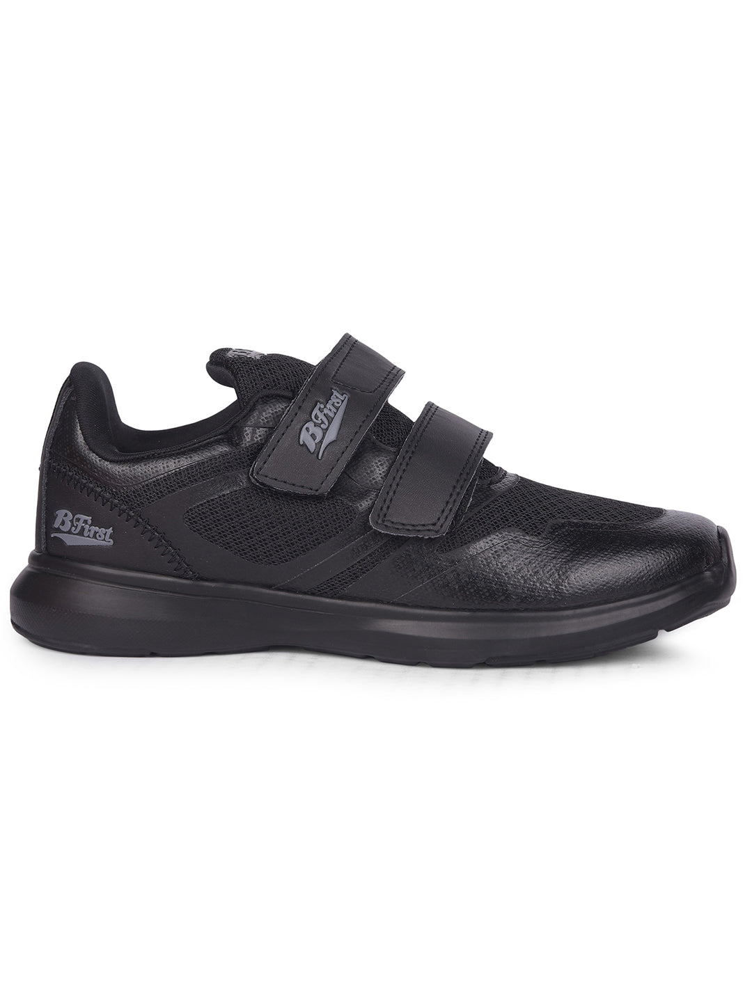 Bata Kids Unisex Black Velcro Strap Oxford School Shoes - Black - View 2