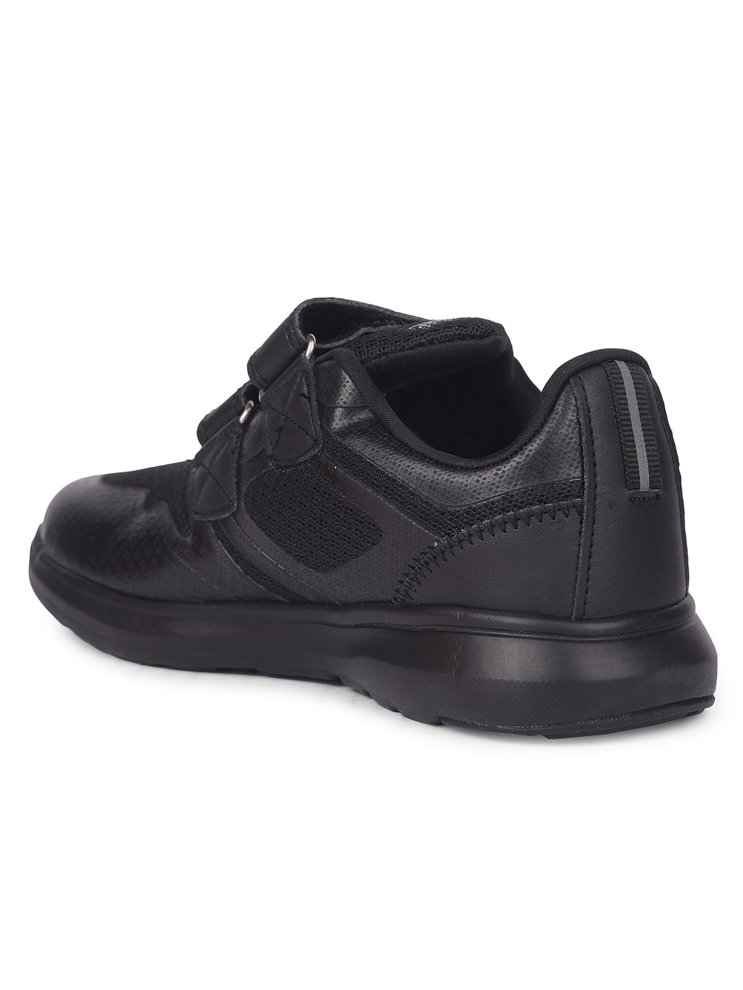 Bata Kids Unisex Black Velcro Strap Oxford School Shoes - Black - View 3