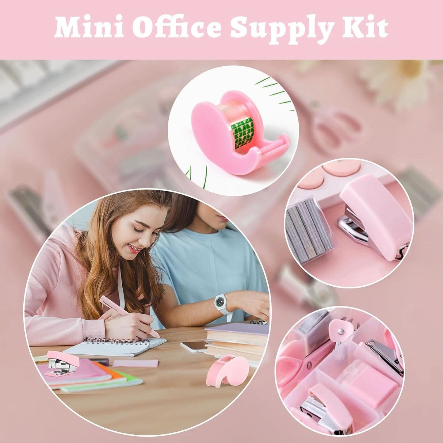 Mini Office Stationery Set with Stapler, Scissors & More