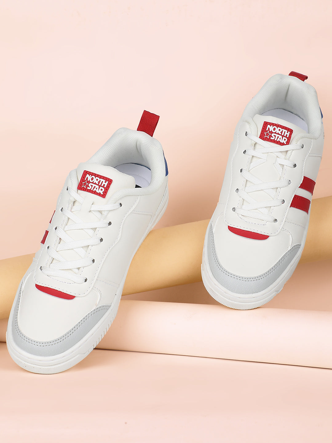 North Star Boy's White Casual Lace-up Sneakers - White - View 6
