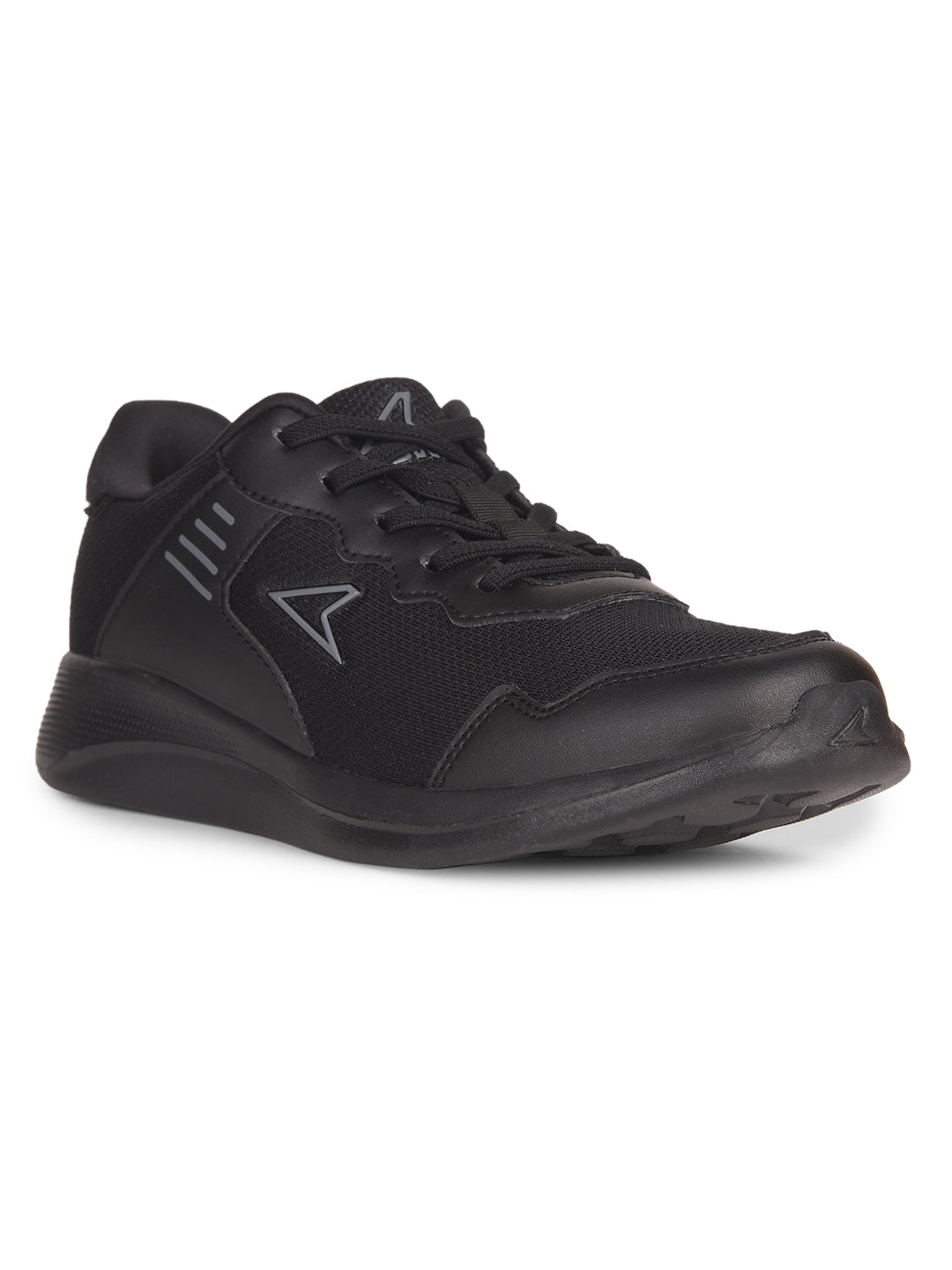 Power Boy's Black Lace-up Oxford Sports Shoes - Black - View 1