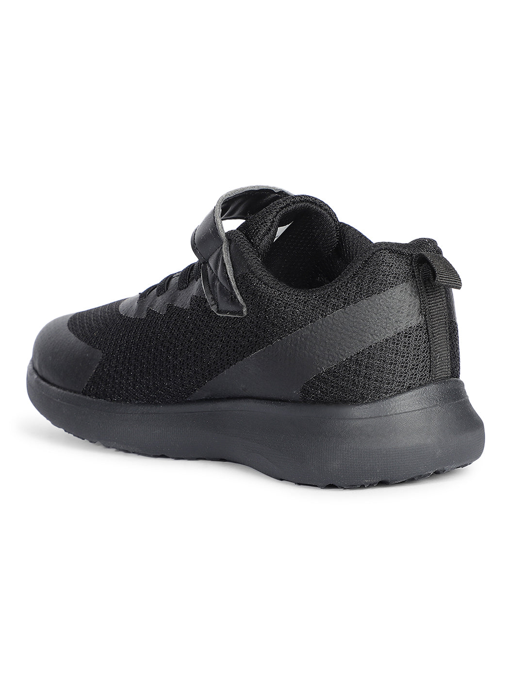 Bata Kids Unisex Black Velcro Strap School Shoes - Black - View 3