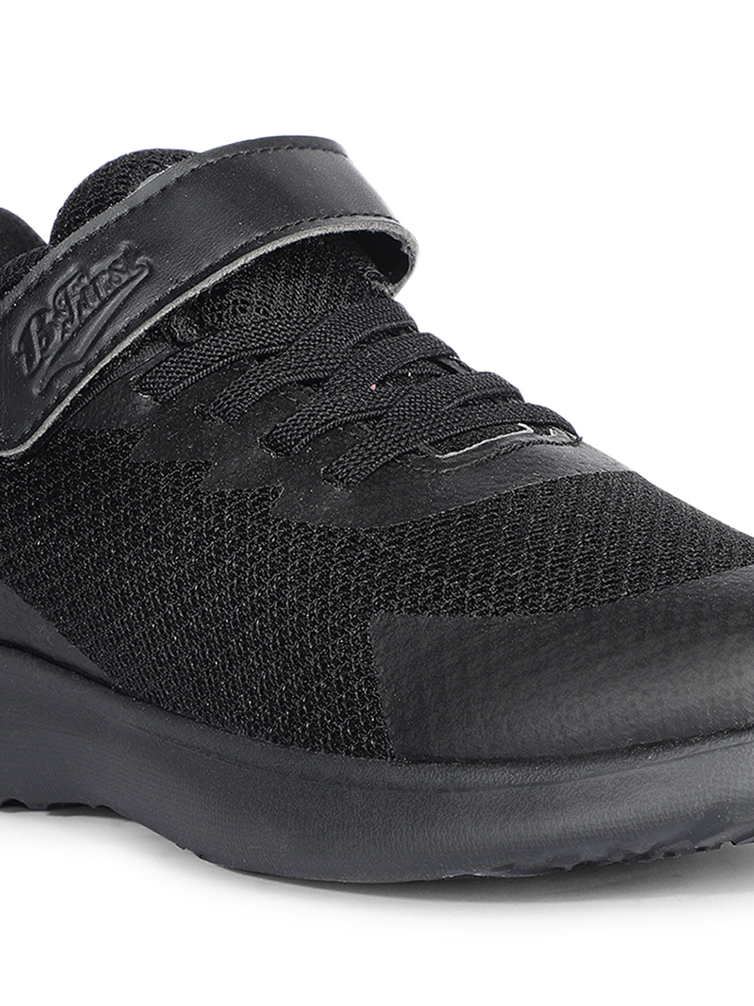 Bata Kids Unisex Black Velcro Strap School Shoes - Black - View 5