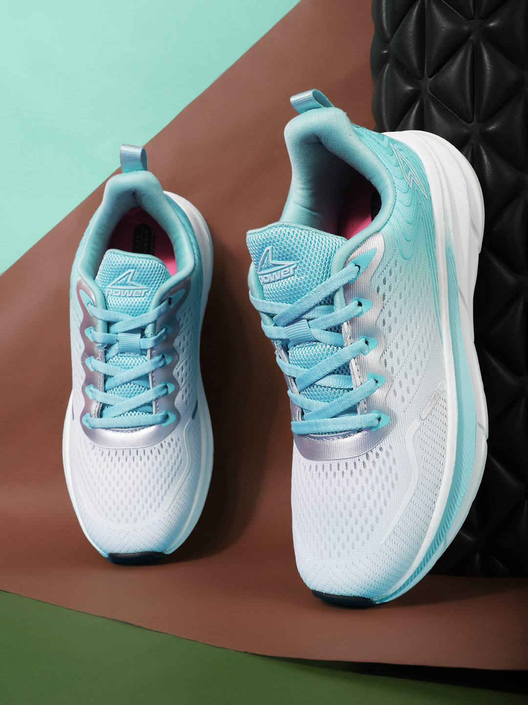 Power Girl's Light Green Lace-up Sports Shoes - Light Green - View 6