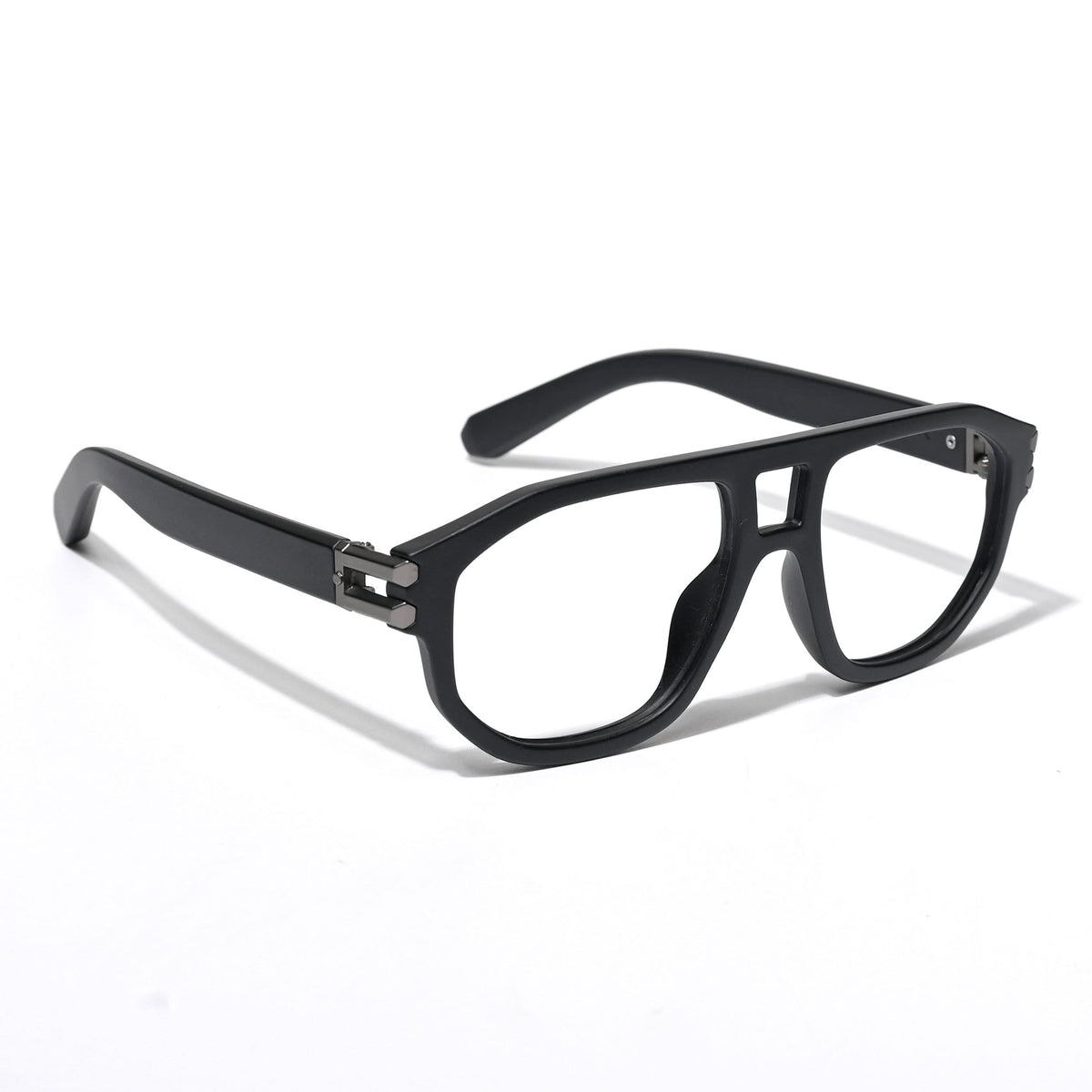 Shadow Matte Black Wayfarer Eyeglasses for Men and Women - angled view (image 2)