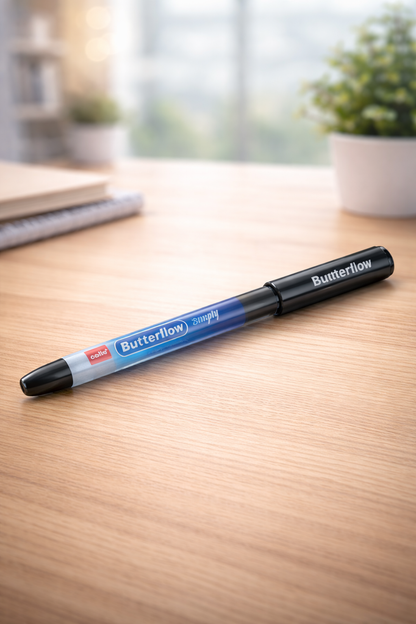 Cello Butterflow Ball Pen Black Ink | Smooth Writing | Pack of 10 HalfPe - FW -TPT