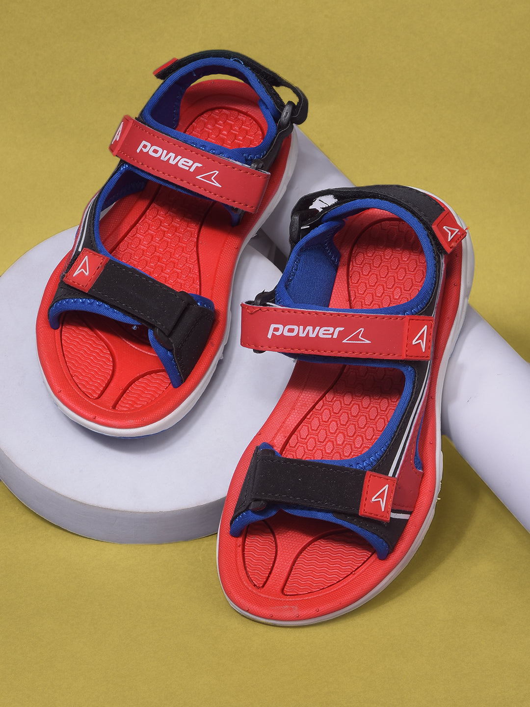 Power Boy's Blue Velcro Strap Sporty Sandal - Blue - View 6