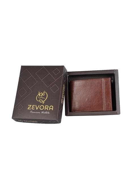 ZEVORA Men Casual Brown Artificial Leather Wallet - HalfPe