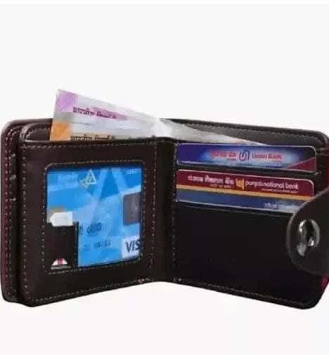 Multispace Trendy Men's Accessory Set: Brown Belt & 3-Card Leather Wallet for All Occasions