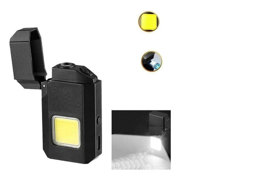 Outdoor Windproof Work Light Mini COB LED Flashlight Flameless Lighter Portable Type C Rechargeable Work Light - HalfPe