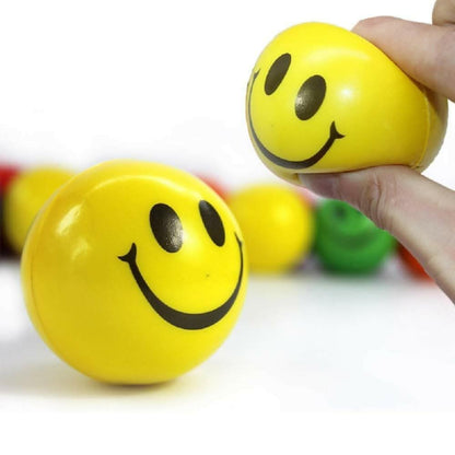 Stress Reliver Smiley Squeeze Ball (Yellow) - HalfPe