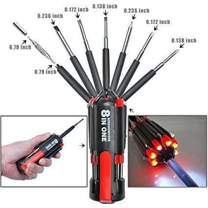 Screwdriver 8 in 1 Multi-function Screwdriver Kit, Long Handle Screwdriver - HalfPe