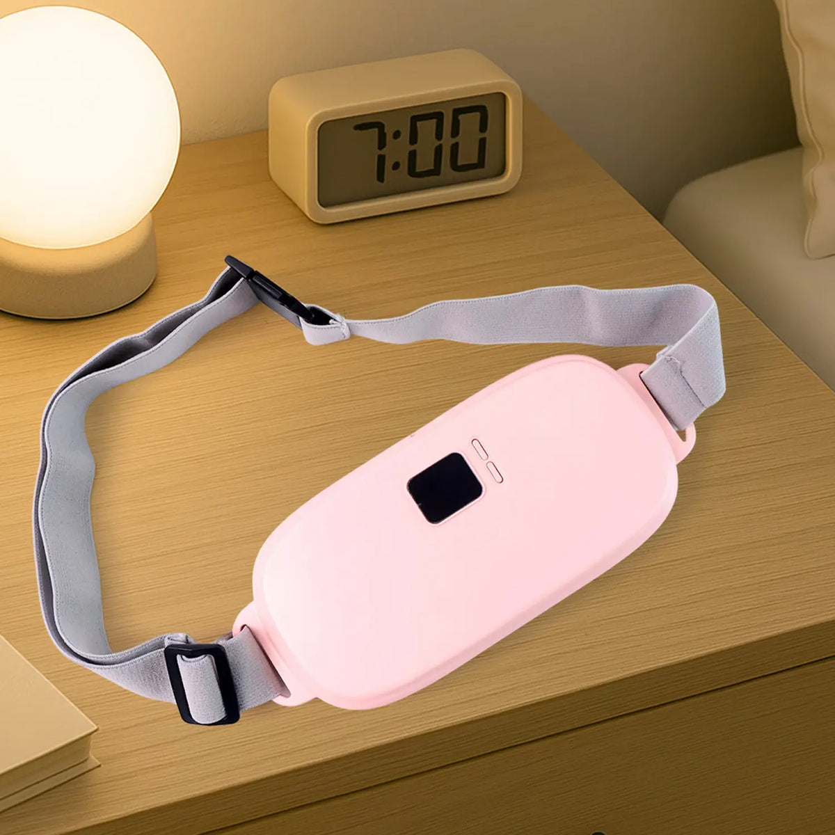 Rechargeable Smart Warm Palace Belt With Heating and vibrating Relieve Period Cramp Pain Menstrual Waist Belt for Cramp Period Care (1 Pc) HP DD