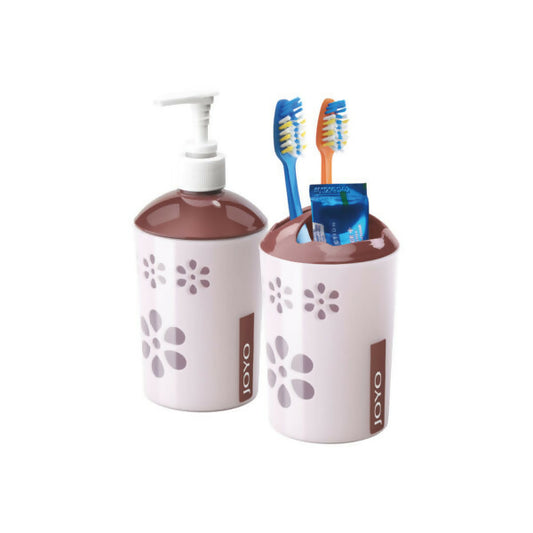 Fantacy Bath 2 Pcs Set (Soap Dispenser & Tooth Brush Holder) With Box