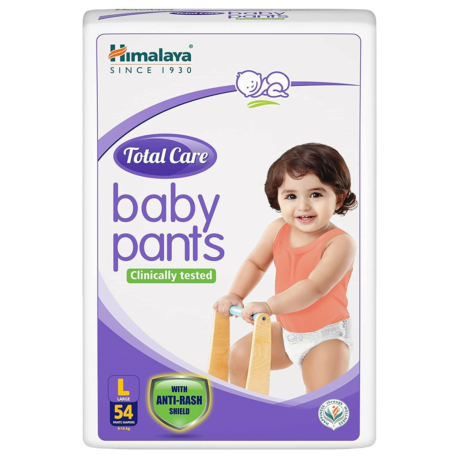 Himalaya Total Care Baby Pants Diapers, Large (9-14 kg), 54 Count HalfPe - FW -TPT