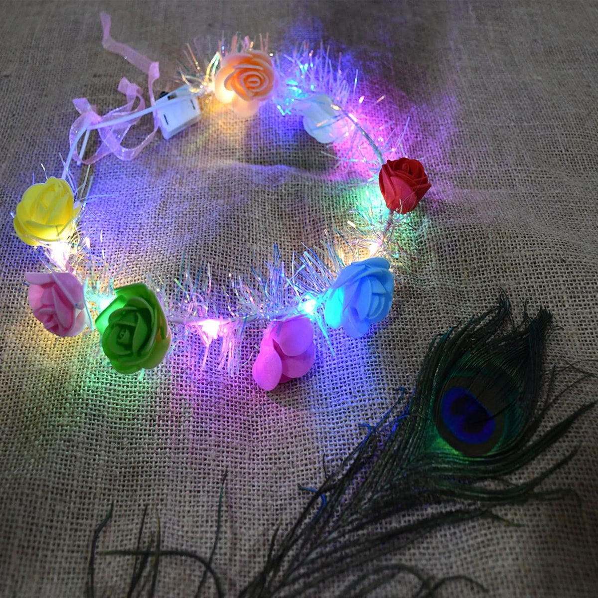 Led Flower Crown Headband  Multicolor Light-up (1 Pc) HP DD