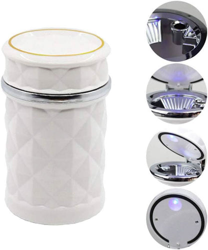 Car Cupholder Ashtray with Lid & Blue LED Light