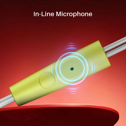 boAt BassHeads 95 with Wired Earphones,  120cm Cable & 3.5mm Jack(Spirit Lime)