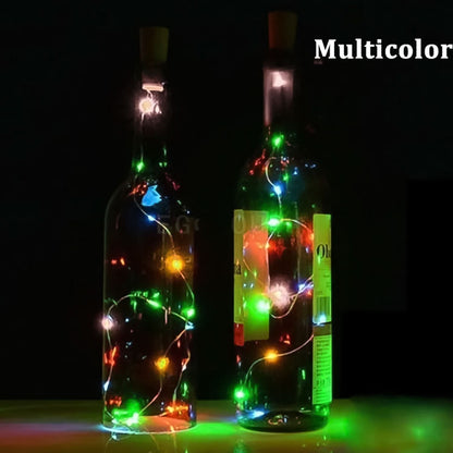 Wine Bottle Cork String Light  Multi Led  2m Cable Length Copper Wire Battery Operated (Multicolor Light  1 Pcs)