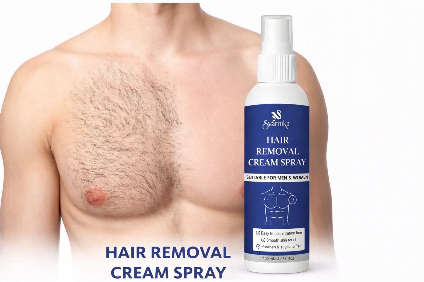 SVARNIKA Pain-Free Hair Removal Spray Cream (100 ml) Svarnika