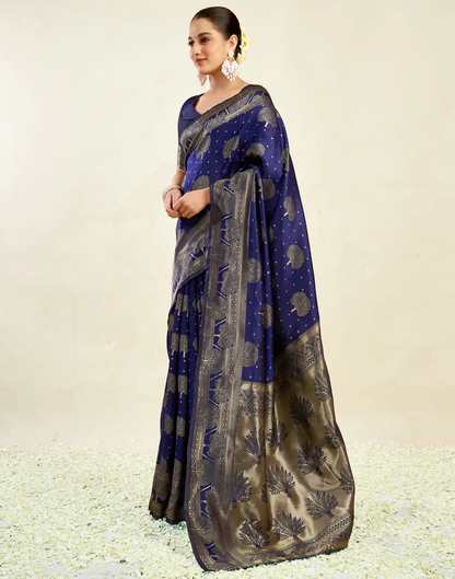 AXONIT Wedding & Festive Jacquard Saree with Heavy Zari Weaving