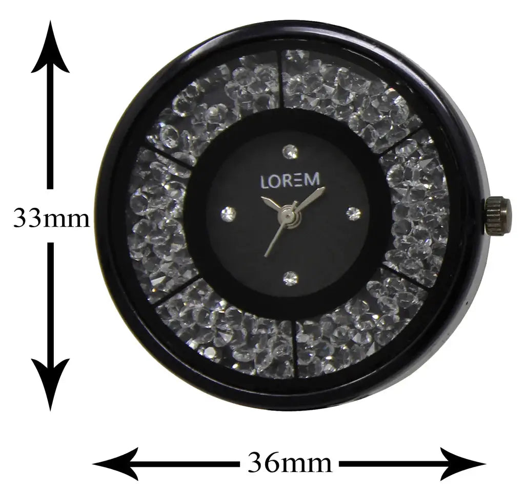 LOREM Black Diamonds Analog Watch For Girls LR211 LOREM