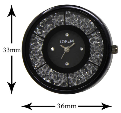 LOREM Black Diamonds Analog Watch For Girls LR211