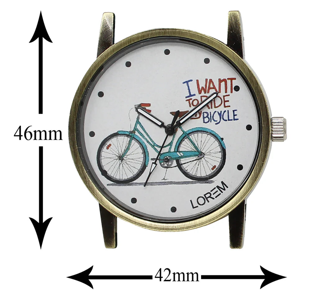 LOREM White Bicycle Analog Watch For Women LR229