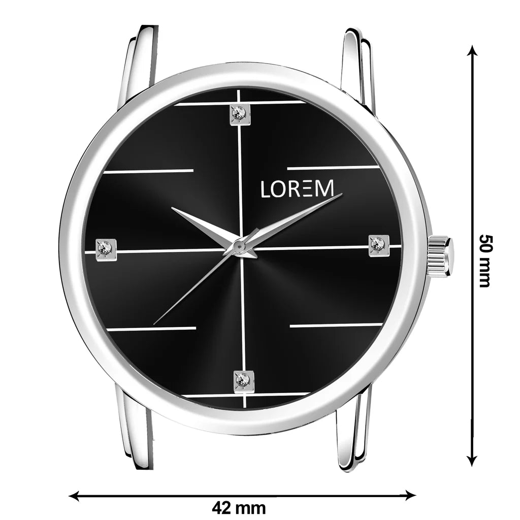 LOREM Black Standard Analog Watch For Men LR118