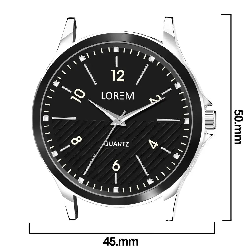 LOREM Black Stylish Dial Analog Watch For Men LR93 LOREM