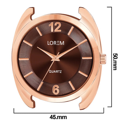 LOREM Brown Stylish Dial Analog Watch For Men LR77